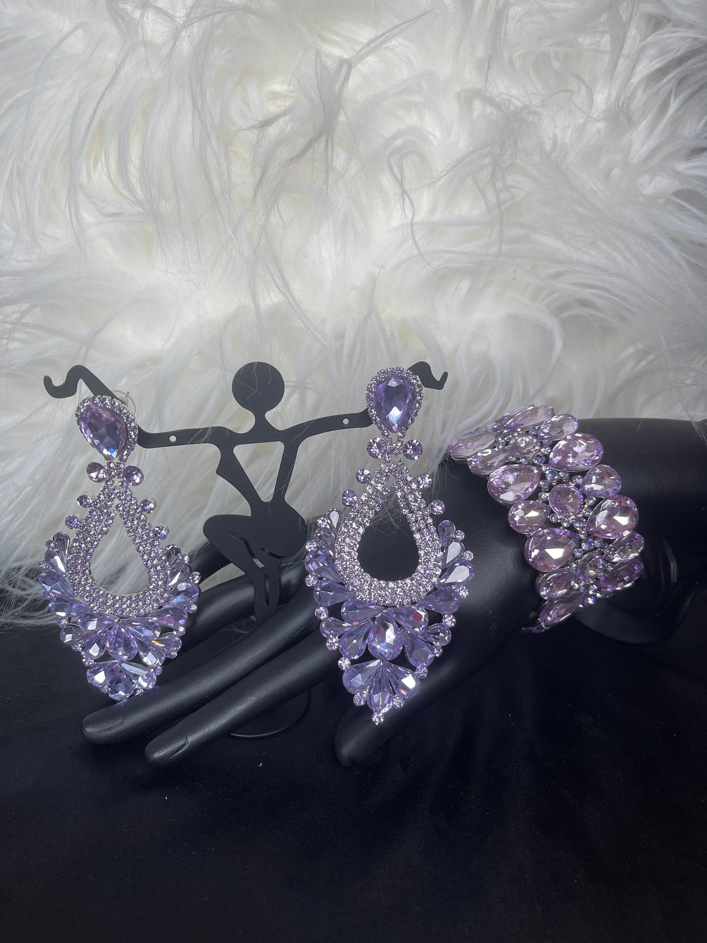 Purple Rhinestone Earrings