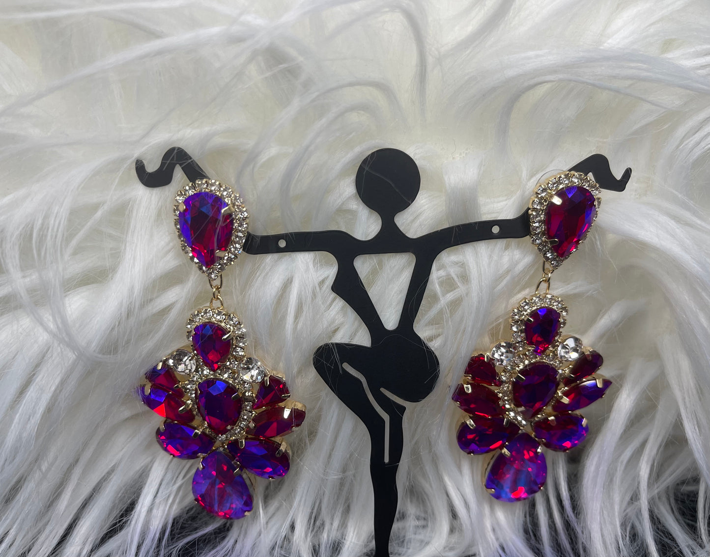 Pink Rhinestone Earrings