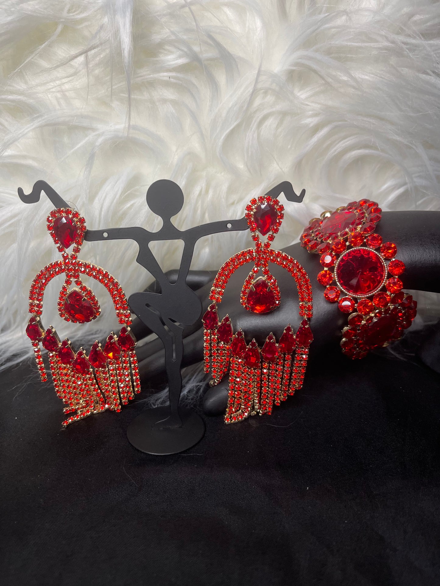 Red Rhinestone Earrings
